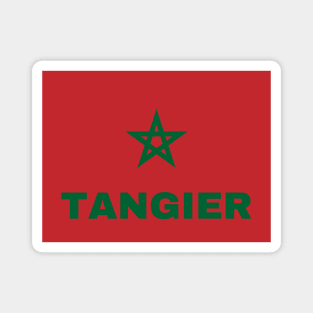 Tangier City in Moroccan Flag Magnet