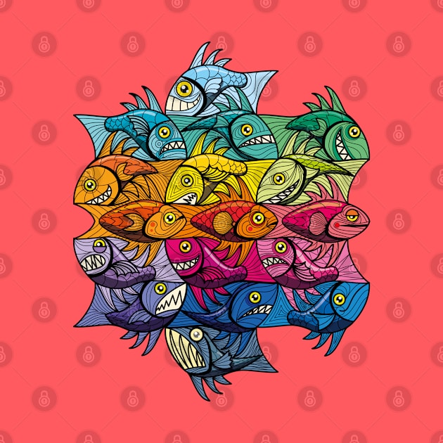 Escher style fish V by Maxsomma