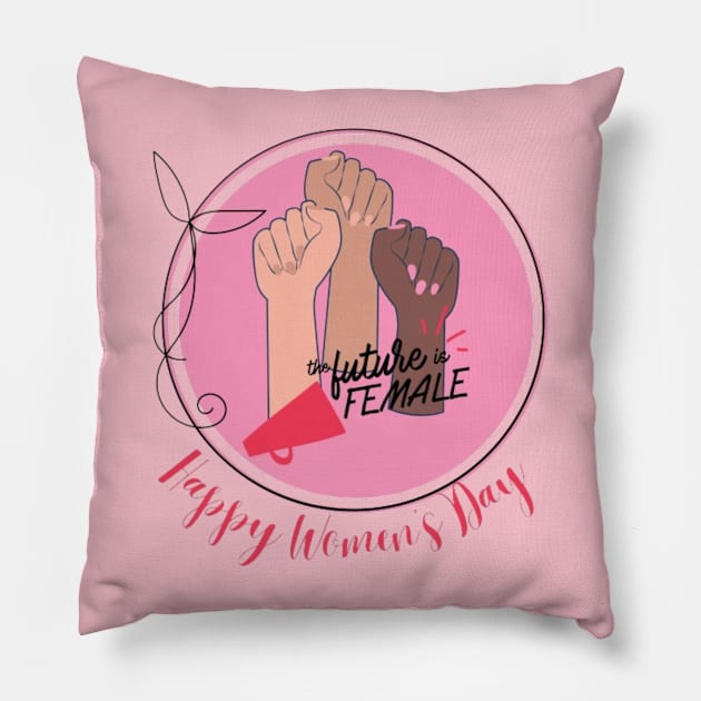 Happy Women's Day march 8 Pillow by Alexander S.