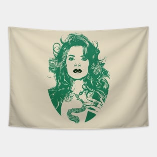 Gloria Trevi// green solid style, Tapestry