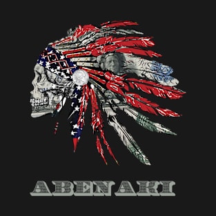 ABENAKI Native American Indian Flag Money Headress T-Shirt