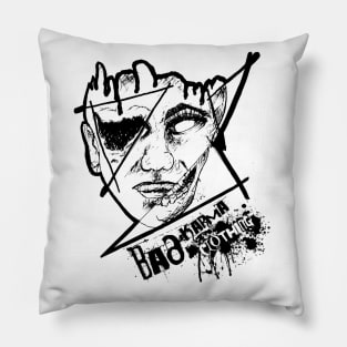 Abstract Tattoo Art, Blackwork Design "Dimensions" Pillow