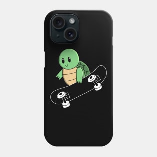 Green Turtle on Skateboard Phone Case