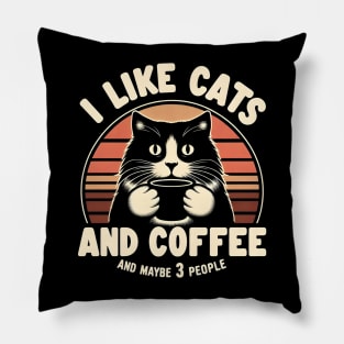 I like cats and coffee Pillow