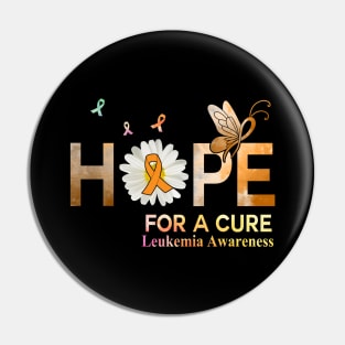 Hope For A Cure Butterfly Flower Leukemia Pin