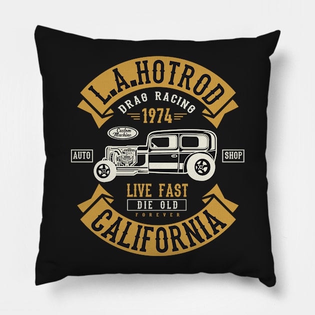 LA Hot Rods 2 Pillow by PaunLiviu