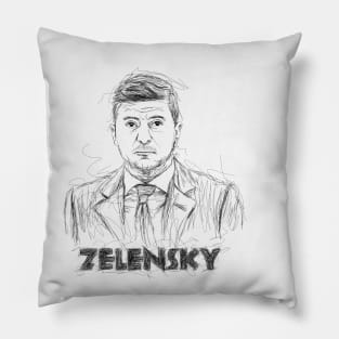 Zelenskyy scribble art. Pillow