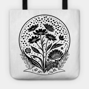White and Black Blossoming Environment Tote
