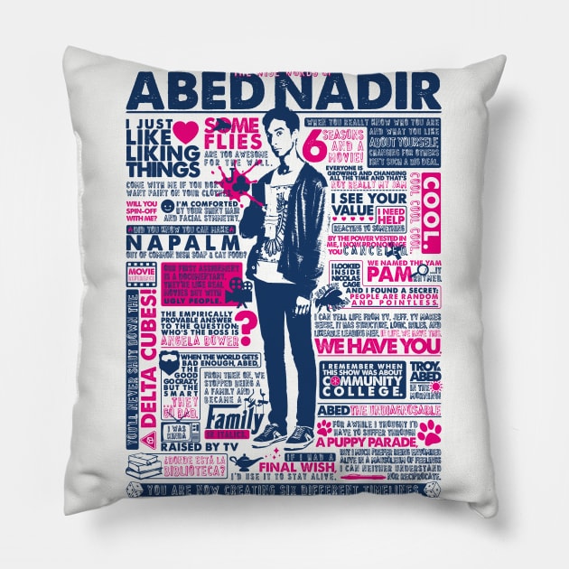 The Wise Words of Abed Nadir Pillow by huckblade