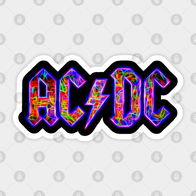 ACDC Neon Glow - Acdc - Sticker | TeePublic
