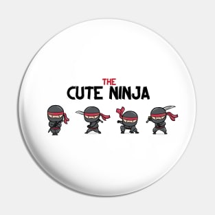 The Cute Ninja Warriors from Japan With Sword and Full Ninja Uniform Pin