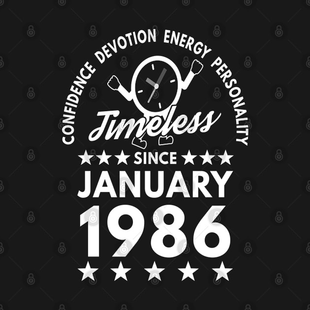 January Birthday Timeless Person 1986 by Moonsmile Products