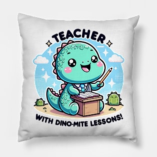 Educator Rex: Inspiring Teacher Dino design Pillow