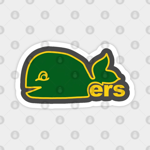 Retro New England Whalers Hockey Magnet by LocalZonly