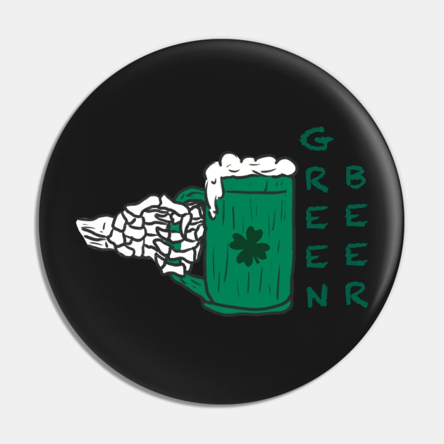 Skeleton Green Beer Pin by Xatutik-Art