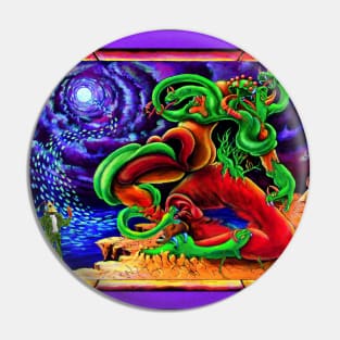 Cool Trippy Hippie Psychedelic Surreal Vipers Vincent Monaco Pin