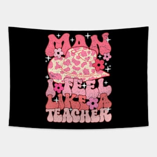 Man I Feel Like A Teacher Groovy Back to School Squad Tapestry