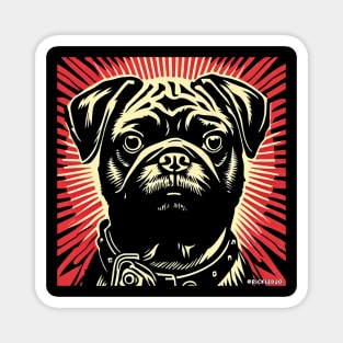 Pug Red & Black Pop Art Magnet