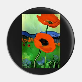 STUNNING POPPY ON LIGHT GREEN BACKGROUND Pin