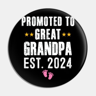 New Grandpa 2024 Promoted To Great Grandpa 2024 It's A Girl Pin