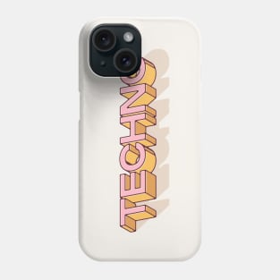 Techno - Typography - Pink Phone Case