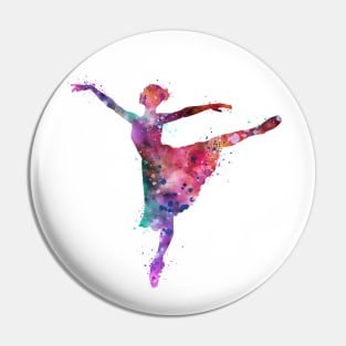 Girl Ballerina Watercolor Dance Gift Pin