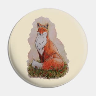 Watercolor Autumn Regal Fox Pin