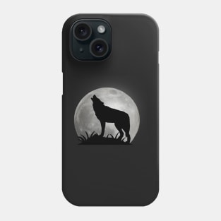 howling wolf and moon Phone Case