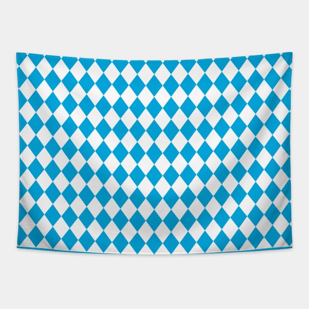 OKTOBERFEST beer festival decoration. Bavarian flag blue pattern. Holiday Party Design Tapestry by sofiartmedia