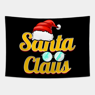 Santa Claus Logo Santas Hat And Glasses Christmas Tapestry