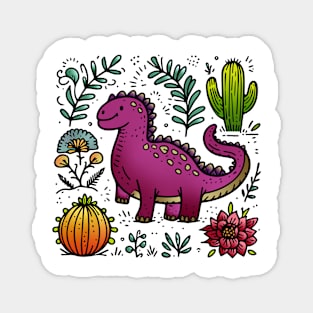 Dinosaur Doodle Art Magnet