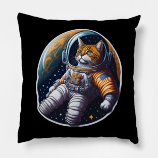 Cute Cat Astronaut Pillow