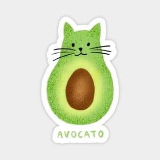 Dramabite Avocato Funny Cute Cat Avocado Gift For Vegan And Cat Lover T-Shirt Magnet