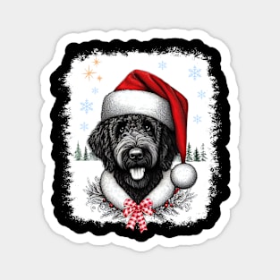Christmas Black Golden Doodle Puppy Labradoodle Dog Tree Xmas Magnet