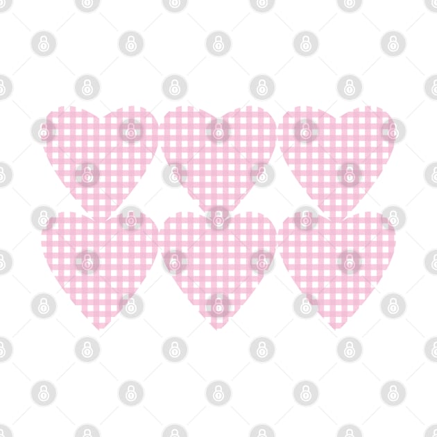 Pink Gingham Hearts by In Beauty We Trust