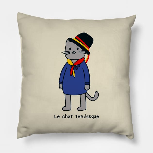 Le chat tendasque - village de Tende, Vallée de la Roya Pillow by Babush-kat