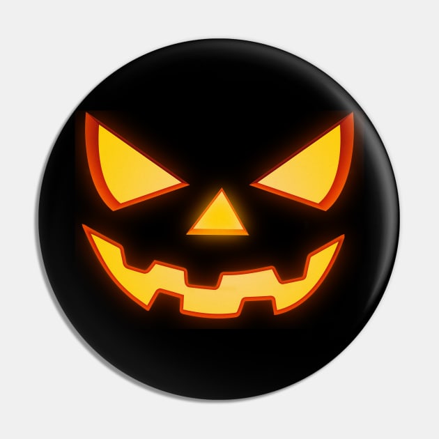 Scary Halloween Horror Pumpkin Face Pin by badbugs