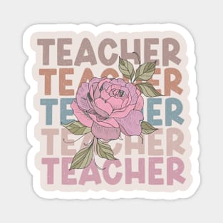 Teacher Life Appreciation Day School Floral Magnet