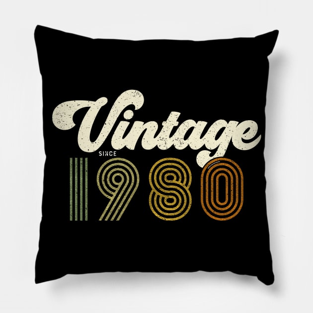 Vintage since 1980 - Cool Retro 40th birthday gift 2020 Pillow by Shirtbubble