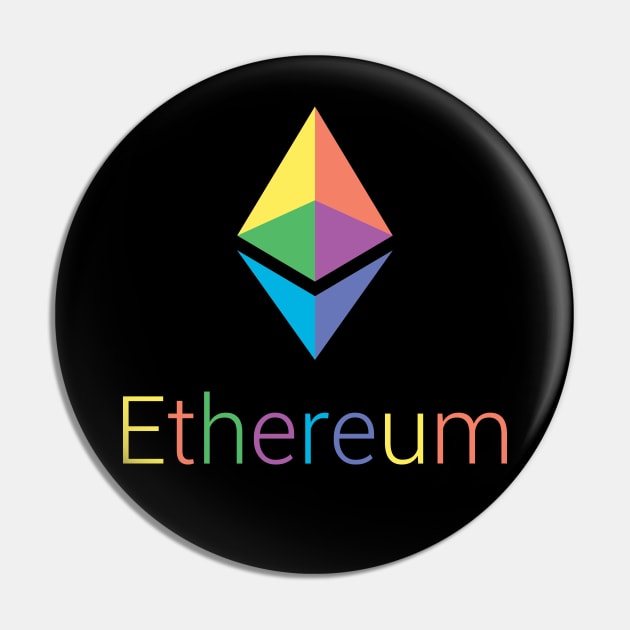 Ethereum Logo Rainbow, ETH Prism, Gift for Cryptocurrency Lover, Gift for Crypto Trader Pin by FashionDesignz