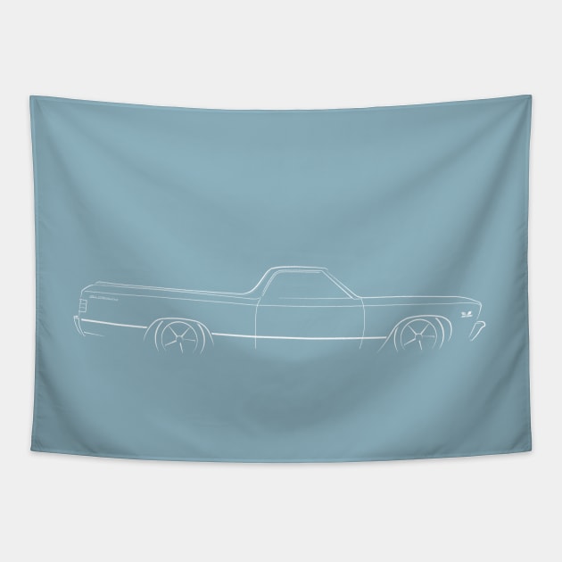 1967 Chevy El Camino - profile stencil, white Tapestry by mal_photography