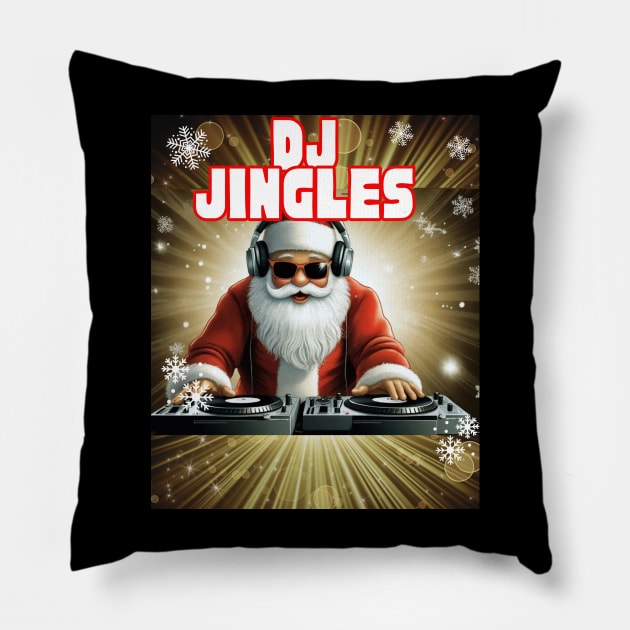 DJ Jingles Father Christmas Pillow by Relax and Carry On