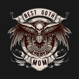 Best goth mum shirt, Mothers day gift for spooky mums, Skull with wings T-Shirt