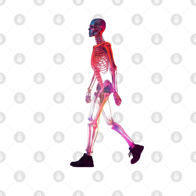 Neon Pink Skeleton by TooplesArt