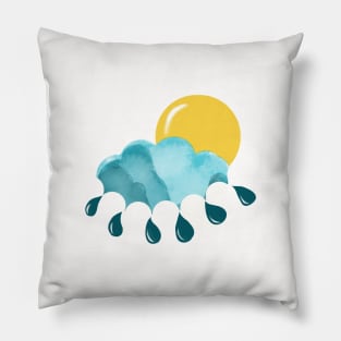 Weather Sun and Rain Cloud Pillow