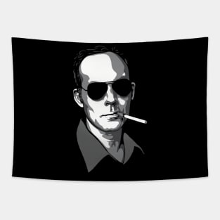 Hunter S Thompson greyscale Tapestry