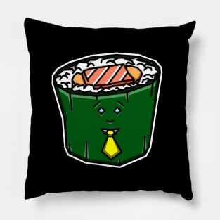 Cute Japanese Sushi Roll with a Yellow Neck Tie Gift - Sushi Pillow