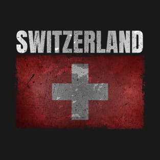 Distressed Switzerland Flag Graphic Gifts for Men Women Swiss T-Shirt