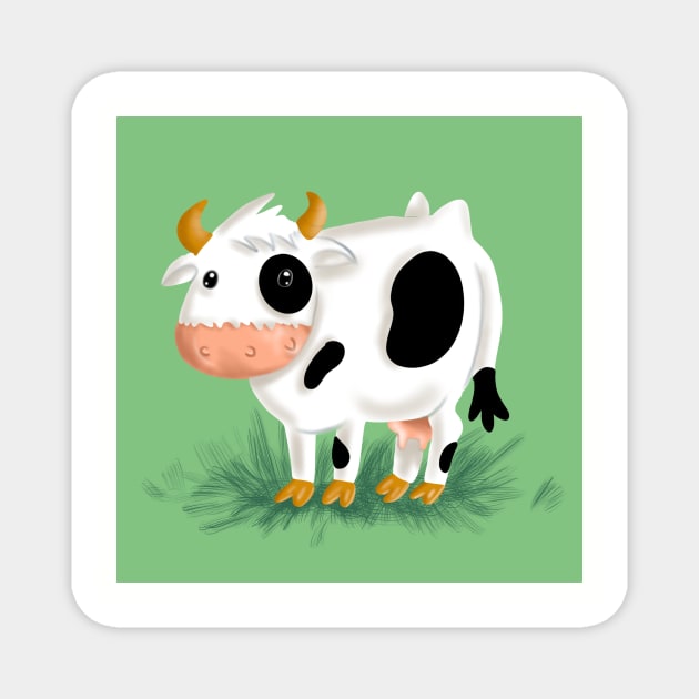 Black and white cow 🐄 Magnet by Mooseberry1