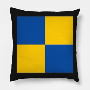 Leeds United Blue and Yellow Checkered Fan Flag Pillow